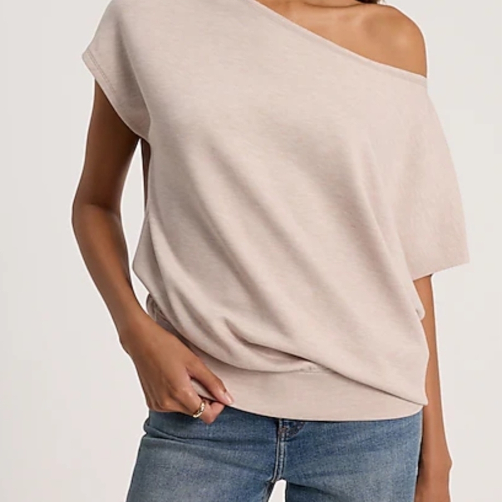 Express Off-Shoulder Beige Top